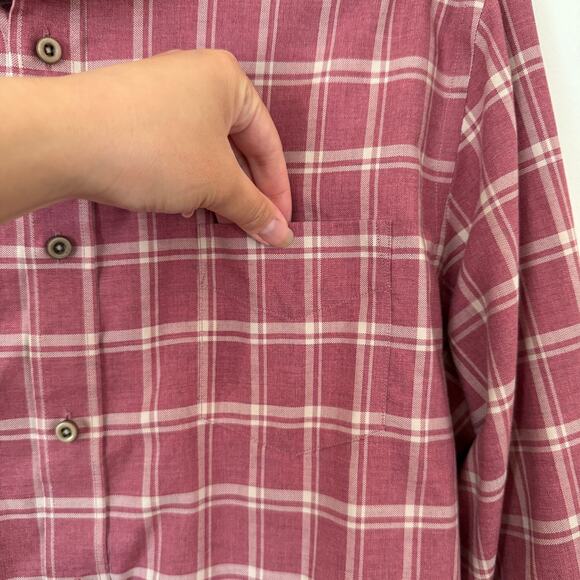 NWOT UNTUCKit Red Plaid Button Down Flannel Long Sleeve Cotton Checkered Mens-L - Picture 4 of 8